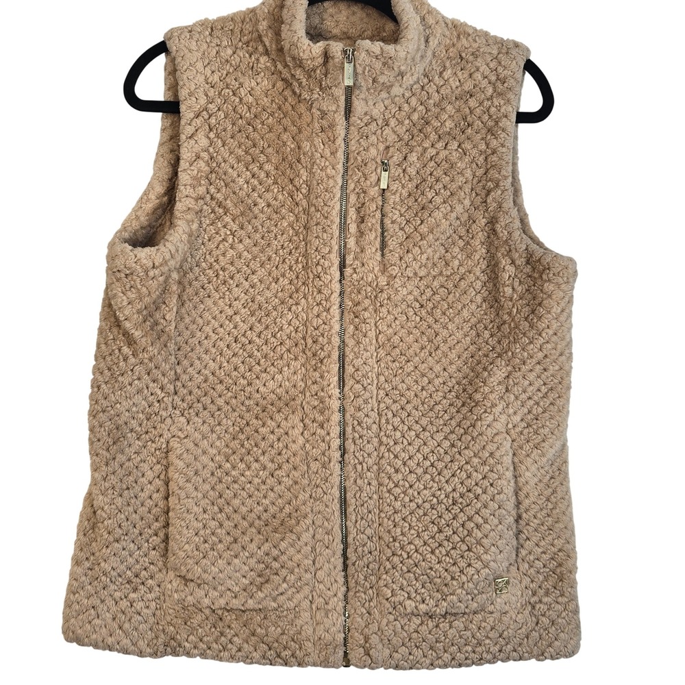 Calvin Klein Performance Womens Sherpa Fleece Vest Tan M‎ M9XUT812 CKJOH1005J